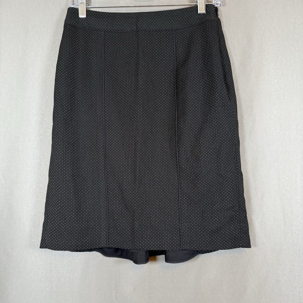 White House Black Market Skirt Micro Polka Dot Pencil Skirt Black 4 NWT